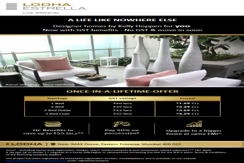 Book designer homes @ Rs. 1.69 Cr+ with OC benefits at Lodha Estrella in Mumbai